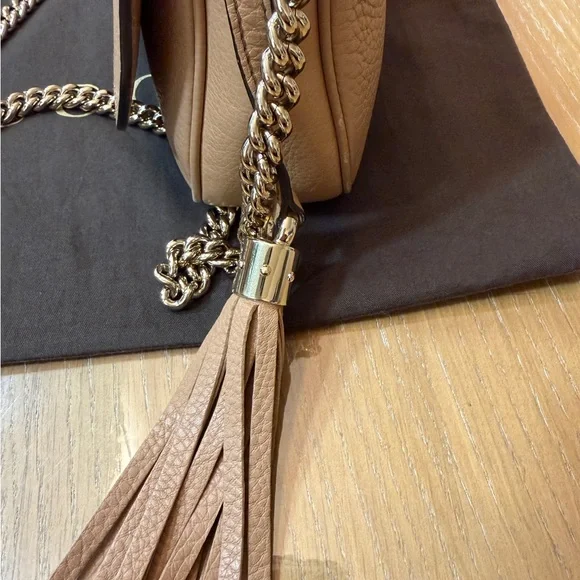 Gucci Tan Leather SoHo Flap Crossbody Bag - Picture 6 of 15
